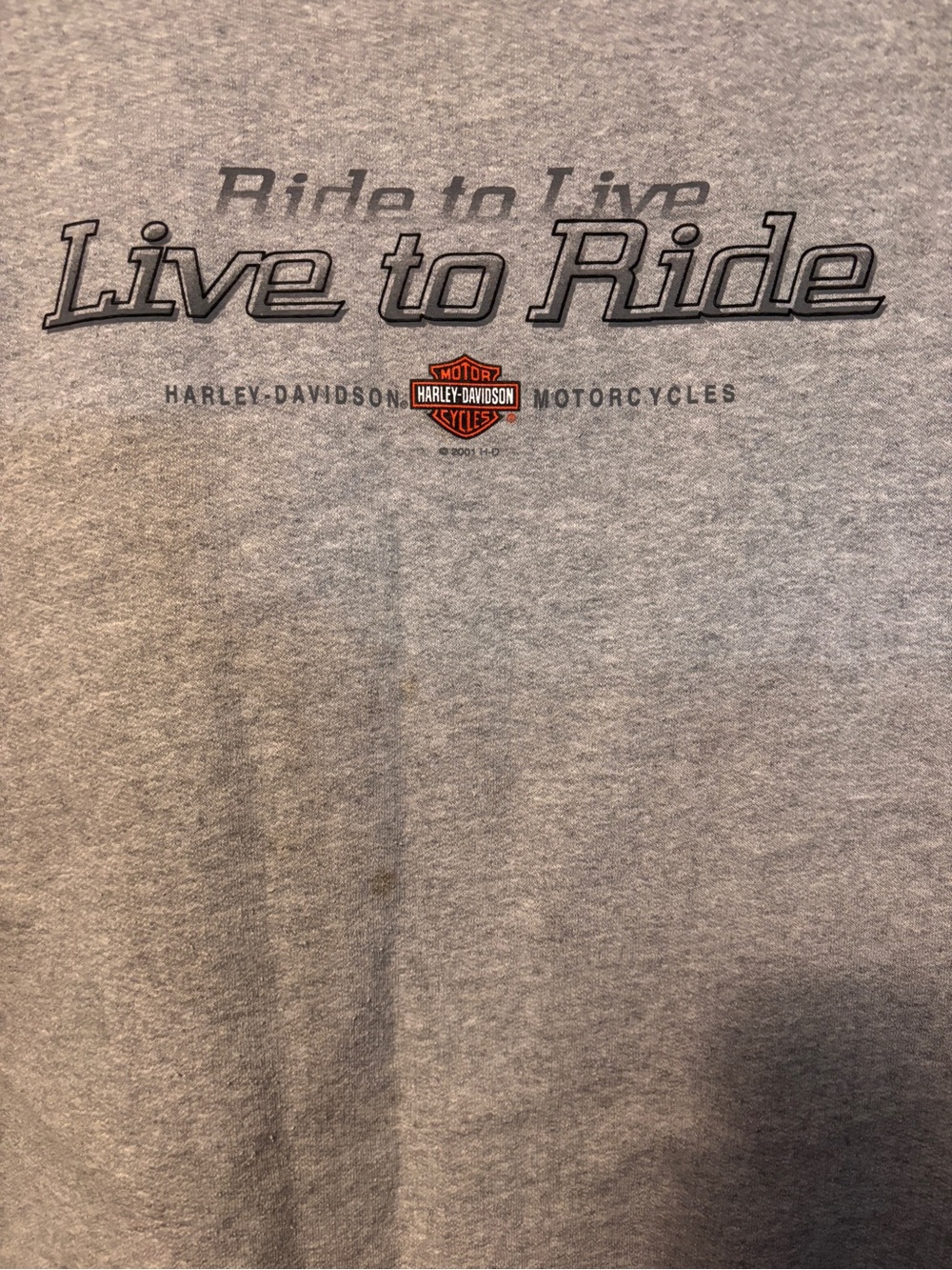 Harley-Davidson Gray Short Sleeve Tee with Orange Bar & Shield Accent